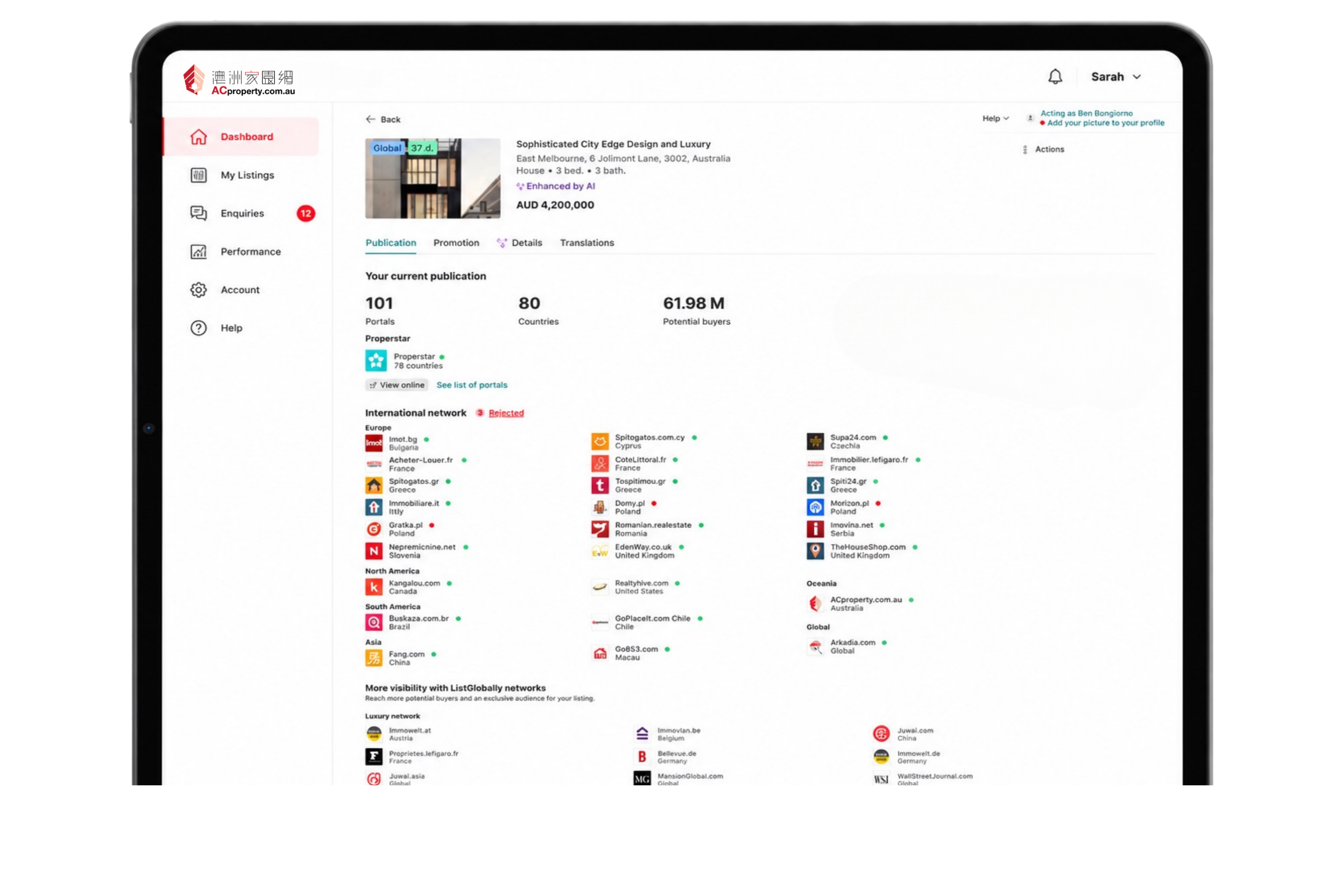 ACproperty dashboard